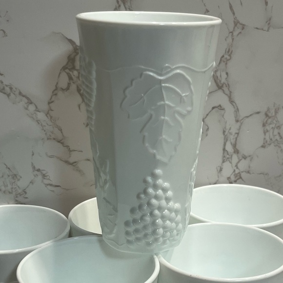 Indiana Glass Colony Harvest Milk Glass Tumbler white set of 6 vintage - Picture 2 of 11
